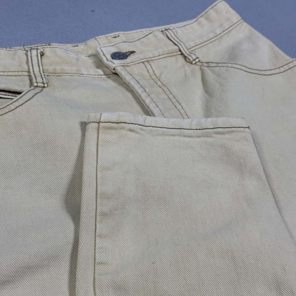 Vintage Bongo by Gene Montesano High Waisted Tapered Leg Jeans Tan Beige Size 13